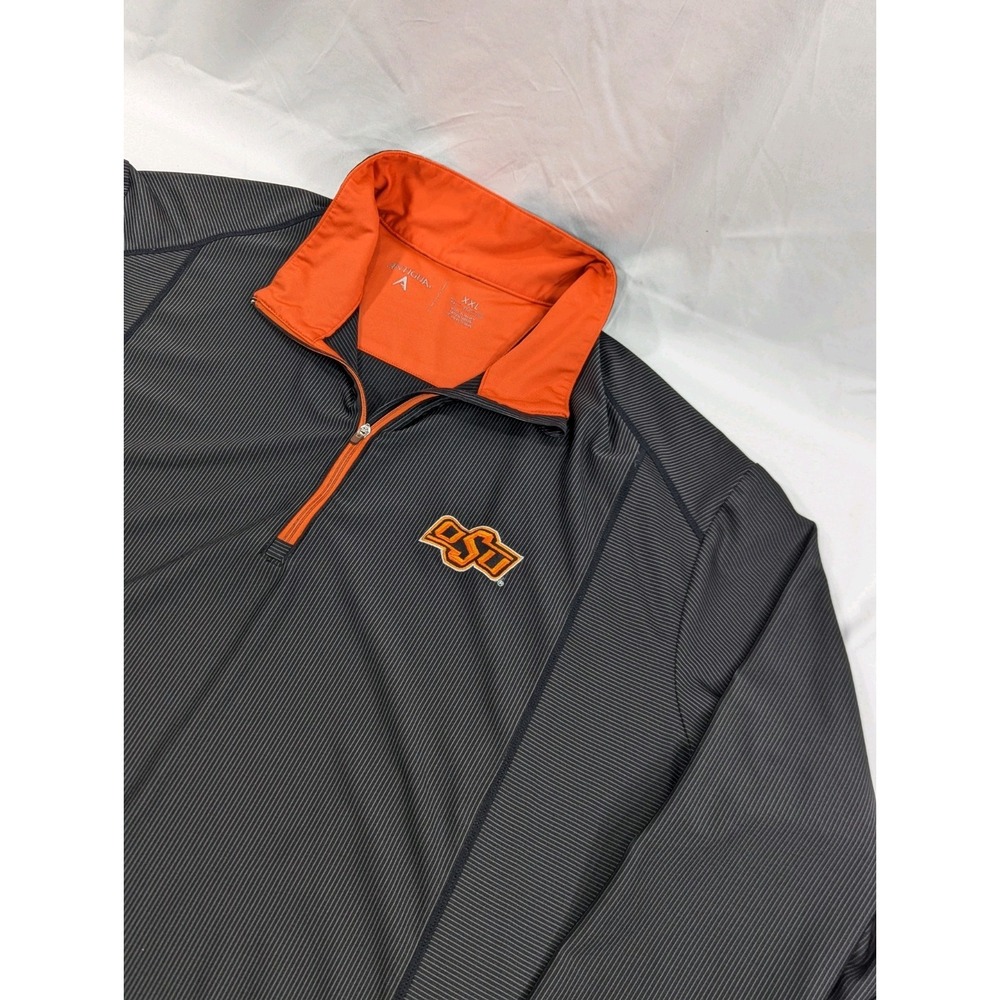 Oklahoma State Cowboys XXL 1/4 Zip Pullover‎ Mock Neck Antigua Black Performance